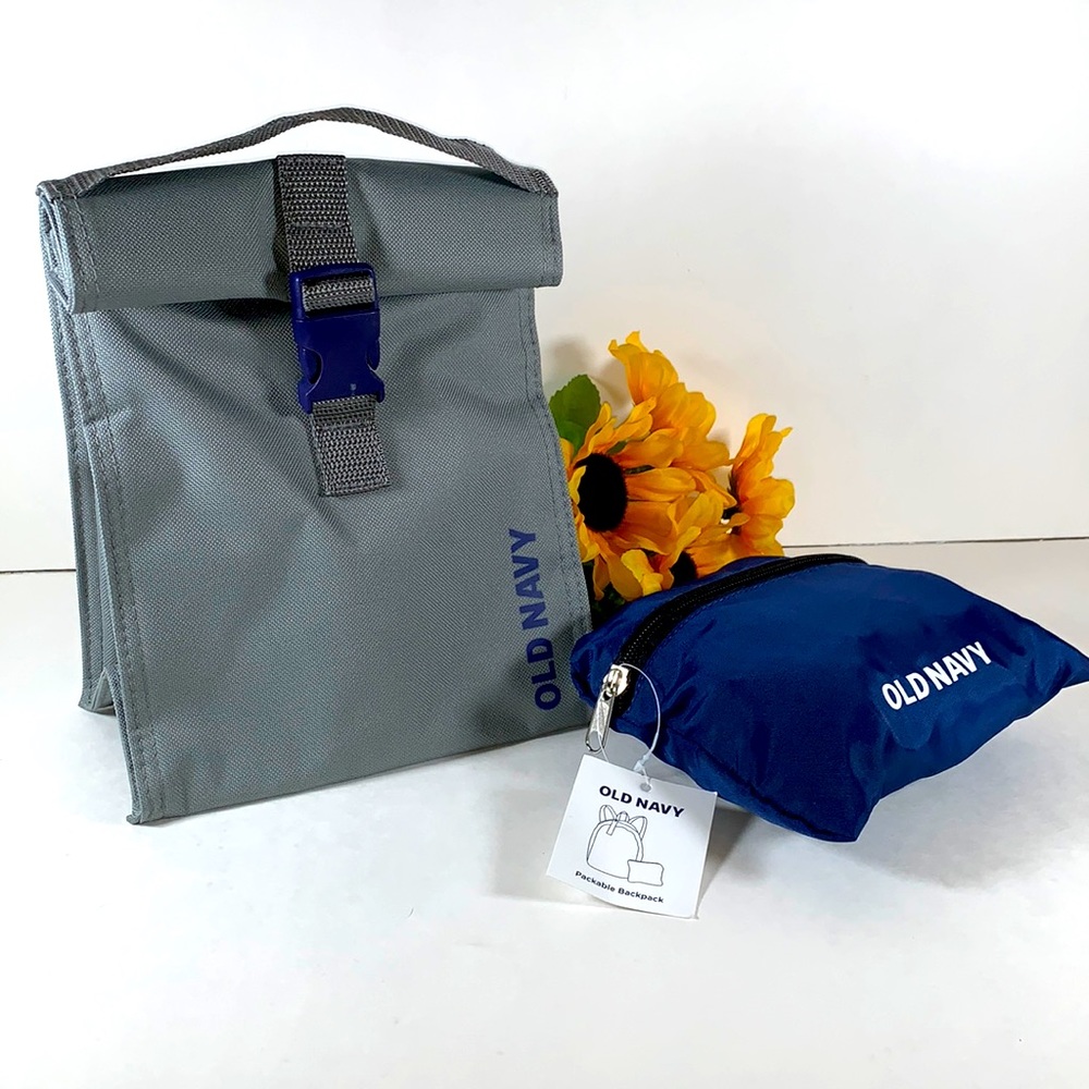 Old Navy Insulated Lunch Bag & Packable Backpack